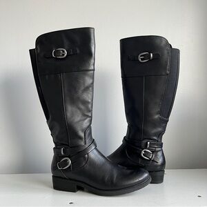 Denver Hayes Black Leather Tall Boots
